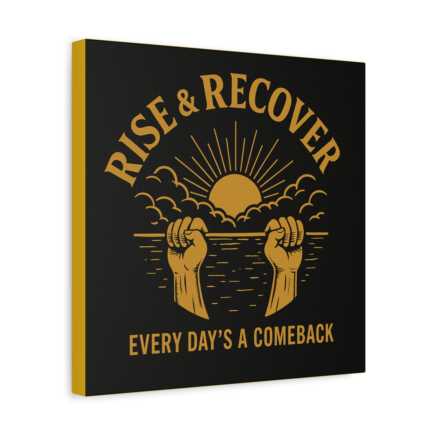 Inspirational Wall Art Canvas, Rise & Recover Motivational Decor, Recovery Art, Unique Gift for Fitness Enthusiasts, Home Decoration