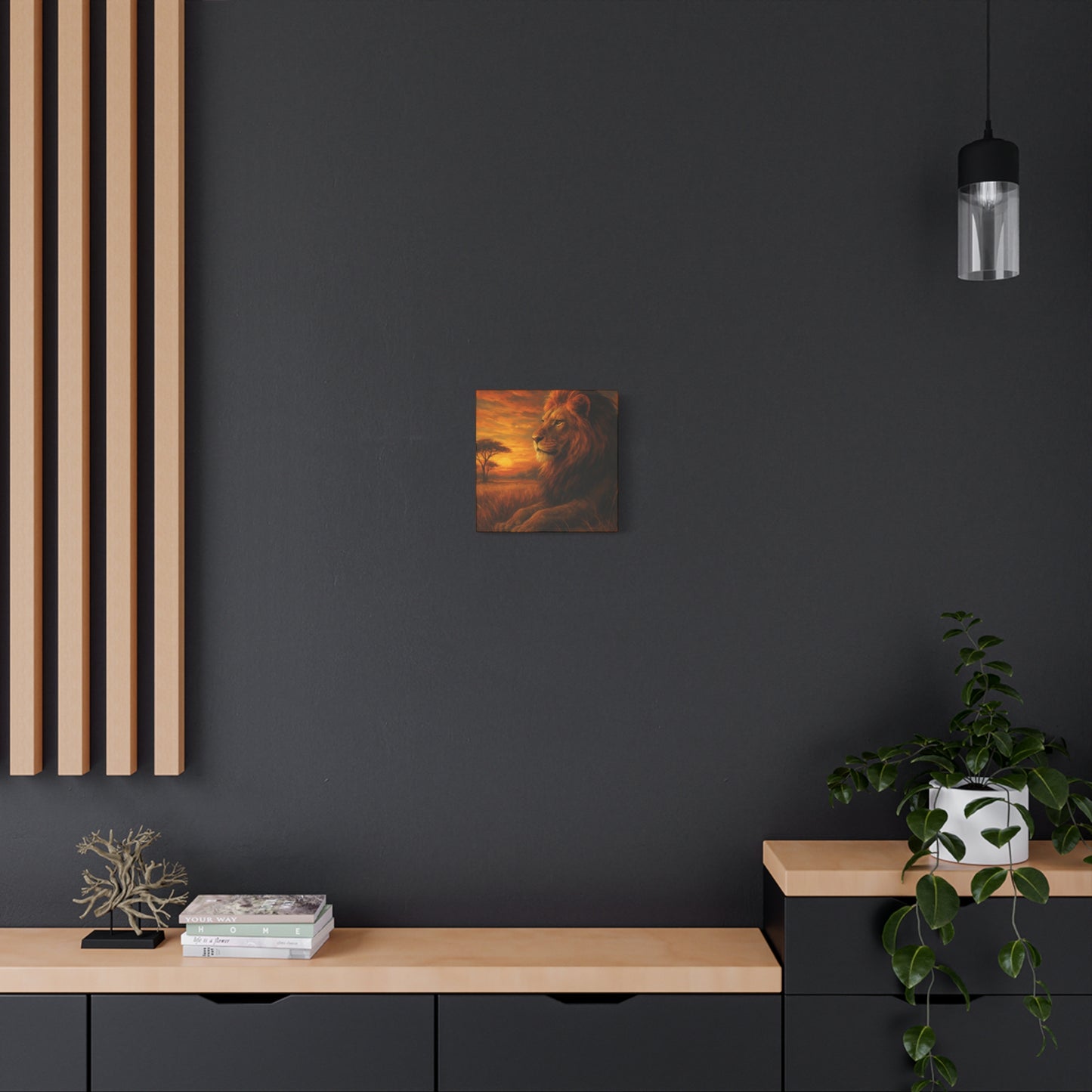 King of the Savanna - Lion Sunset Canvas