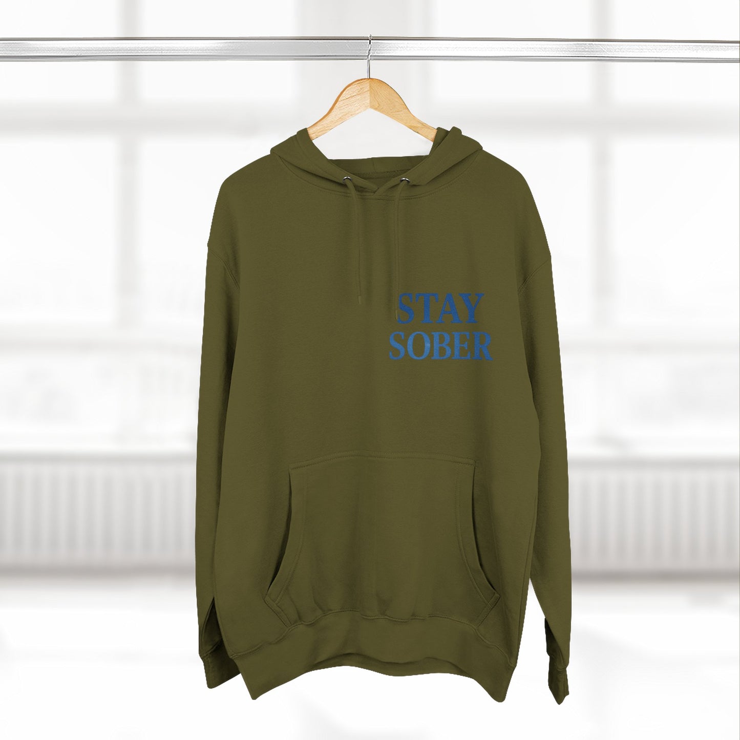 Stay Sober Three-Panel Fleece Hoodie | Recovery Fashion, Inspirational Gift, Motivational Apparel, Casual Wear, Cozy Lifestyle