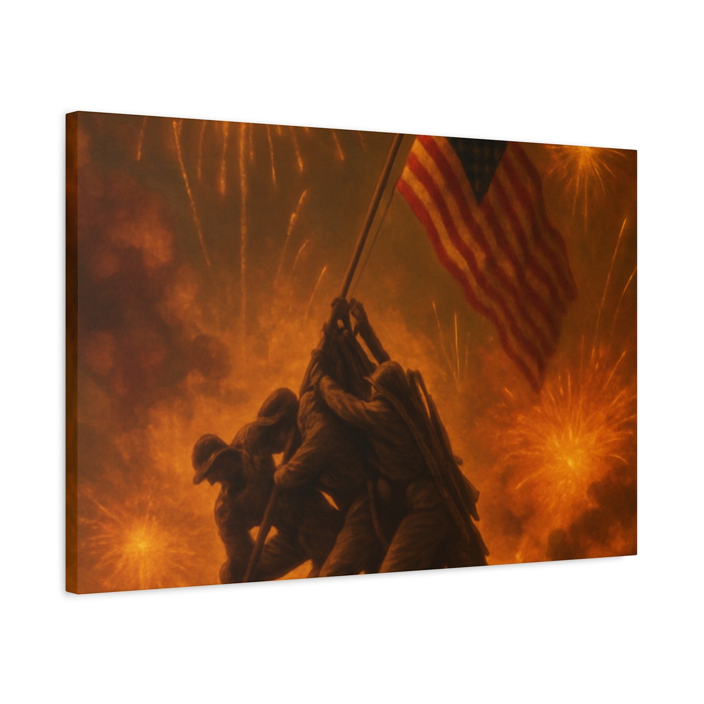Patriotic Matte Canvas Wall Art, Military Tribute Decor, Independence Day Decoration, Veteran's Day Gift, Home Gallery Display