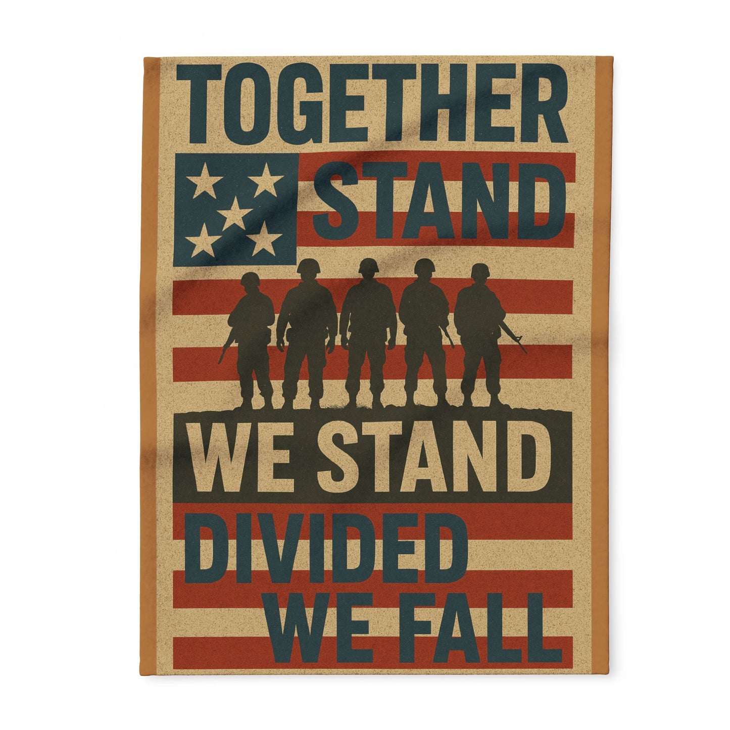 Patriotic Fleece Blanket - Together We Stand, Ideal for Veterans Day, Home Decor, Cozy Gift, American Flag Design