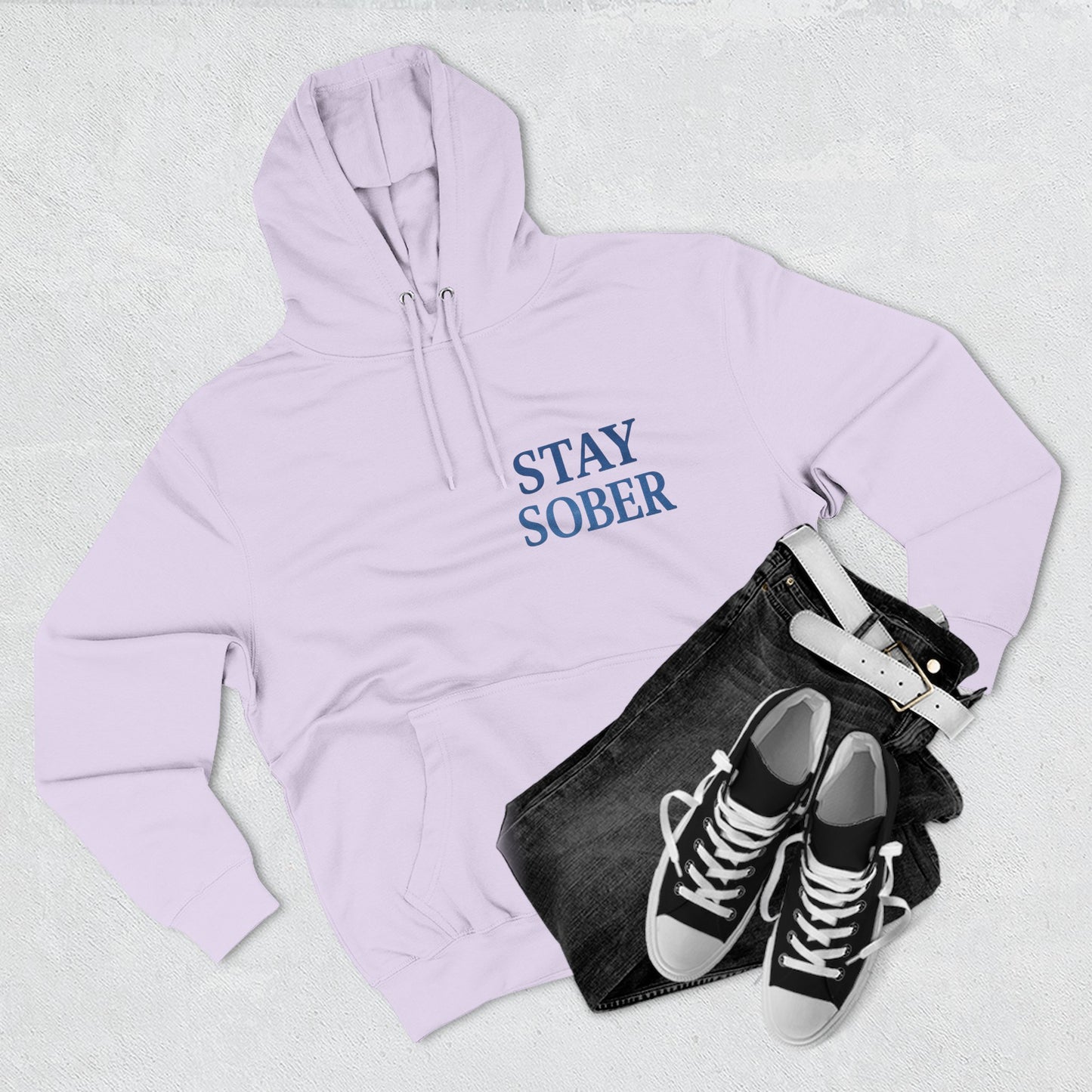 Stay Sober Three-Panel Fleece Hoodie | Recovery Fashion, Inspirational Gift, Motivational Apparel, Casual Wear, Cozy Lifestyle