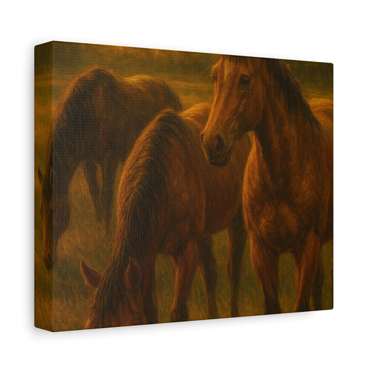 Rustic Horse Artwork Canvas, Equine Home Decor, Horse Lover Gift, Farmhouse Wall Art, Equestrian Decor, Nature Inspired