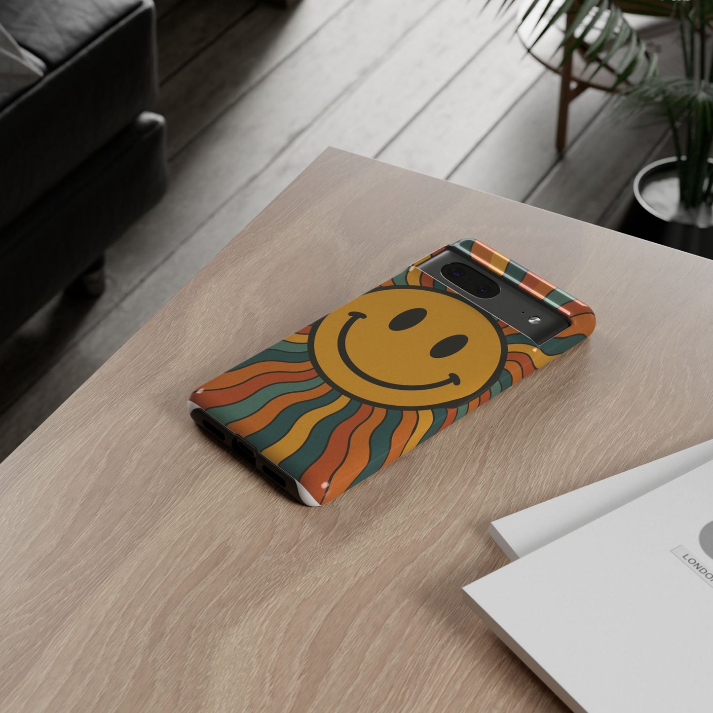Colorful Smiley Phone Case, Retro Vibe Phone Cover, Cute Gift for Kids and Adults, Fun Protector for Everyday Use, Eco-Friendly Merchandise