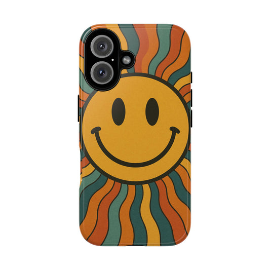 Colorful Smiley Phone Case, Retro Vibe Phone Cover, Cute Gift for Kids and Adults, Fun Protector for Everyday Use, Eco-Friendly Merchandise