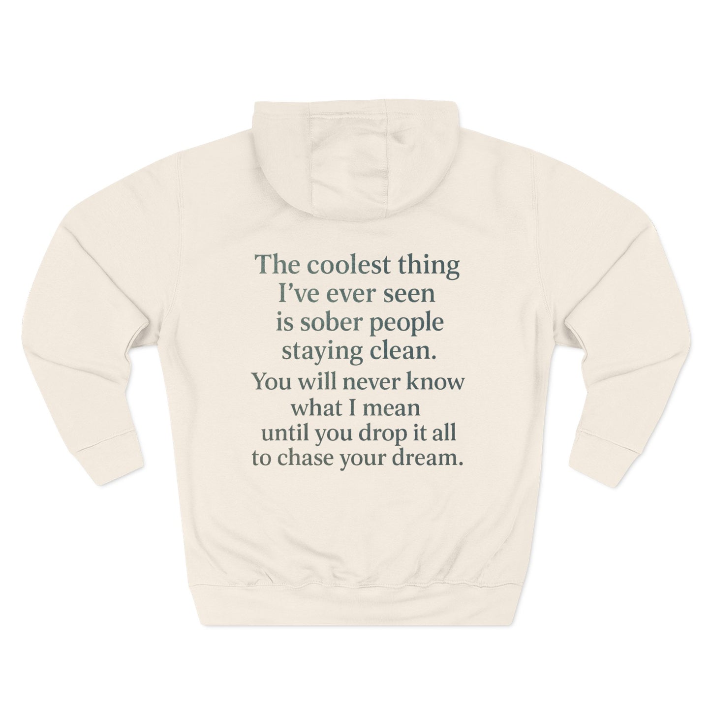 Stay Sober Three-Panel Fleece Hoodie | Recovery Fashion, Inspirational Gift, Motivational Apparel, Casual Wear, Cozy Lifestyle