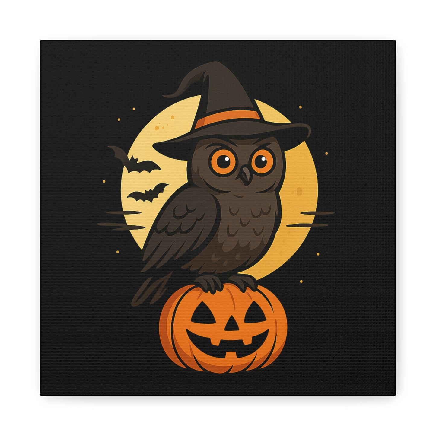 Halloween Owl Canvas Art, Spooky Home Decor, Fall Decorations, Witchy Wall Art, Pumpkin Artwork, Boo-tiful Gift