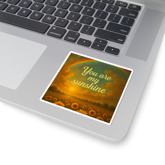 You Are My Sunshine Kiss-Cut Stickers, Cheerful Decor for Laptops, Journals, Gifts for Friends, Floral Art, Sunflower Stickers