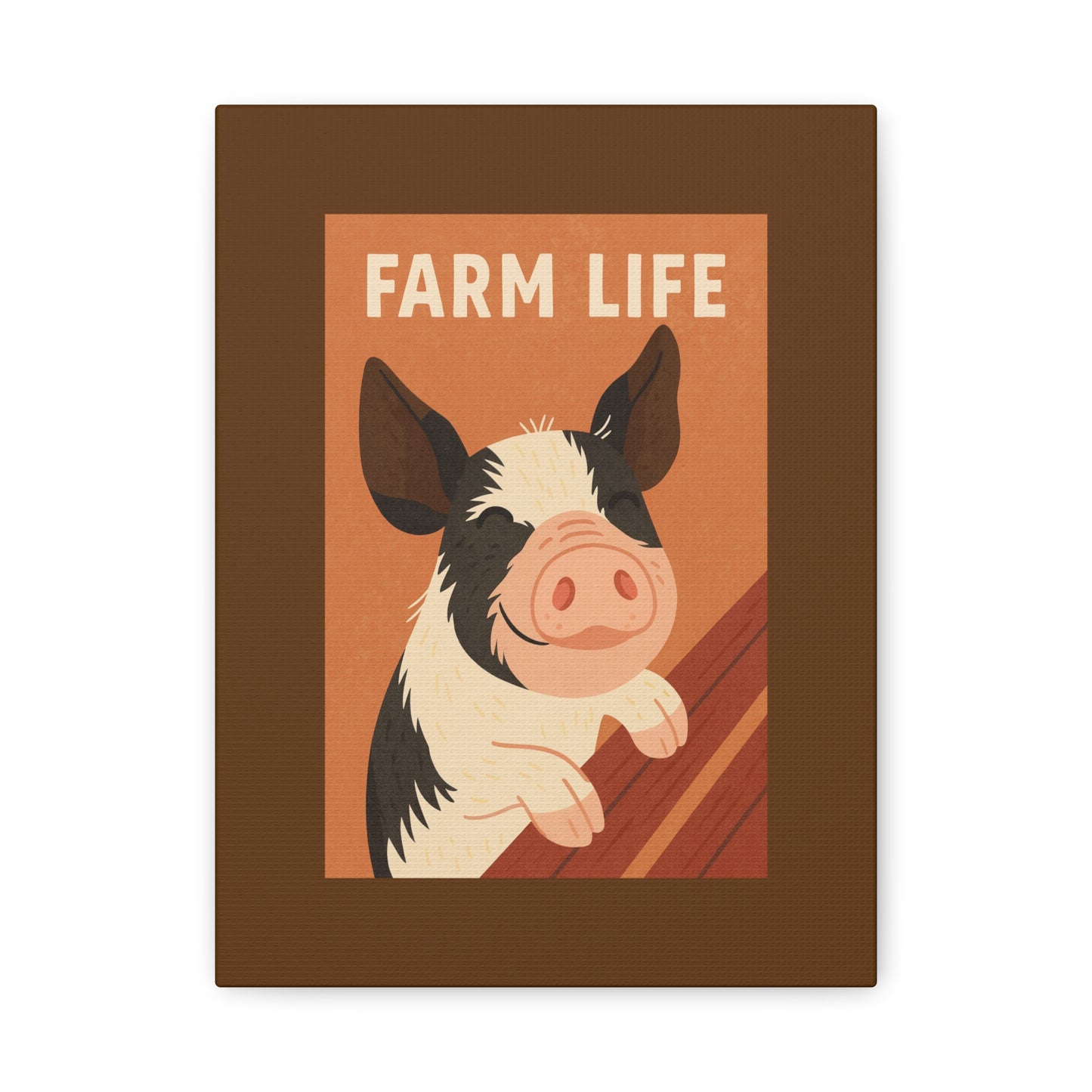 Farm Life Canvas Wall Art, Farm house Decor, Pig Print, Rustic Home Decoration, Gift for Animal Lovers, Farm Themed Art
