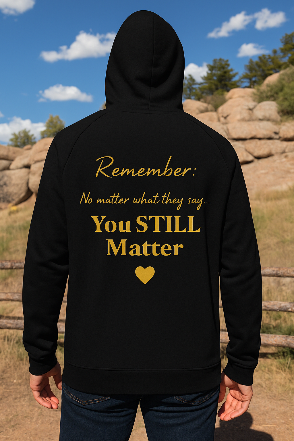 Inspirational Hoodie: You Matter Message, Unisex Hoodie, Comfort Wear, Gift for Friends, Self-Love, Motivational Apparel