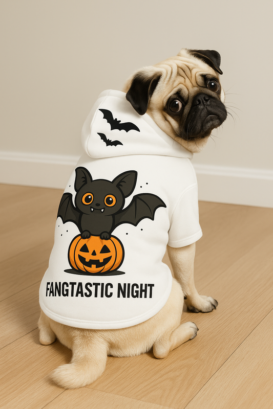 Halloween Bat Pet Hoodie – “Fangtastic Night” Dog & Cat Costume