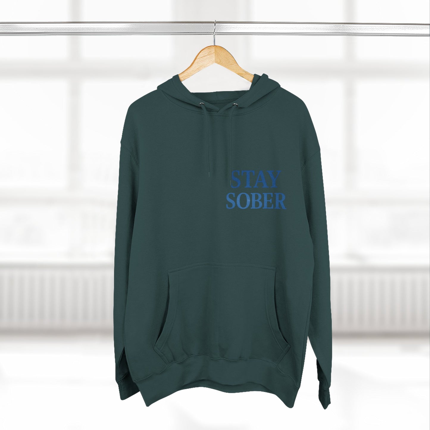 Stay Sober Three-Panel Fleece Hoodie | Recovery Fashion, Inspirational Gift, Motivational Apparel, Casual Wear, Cozy Lifestyle
