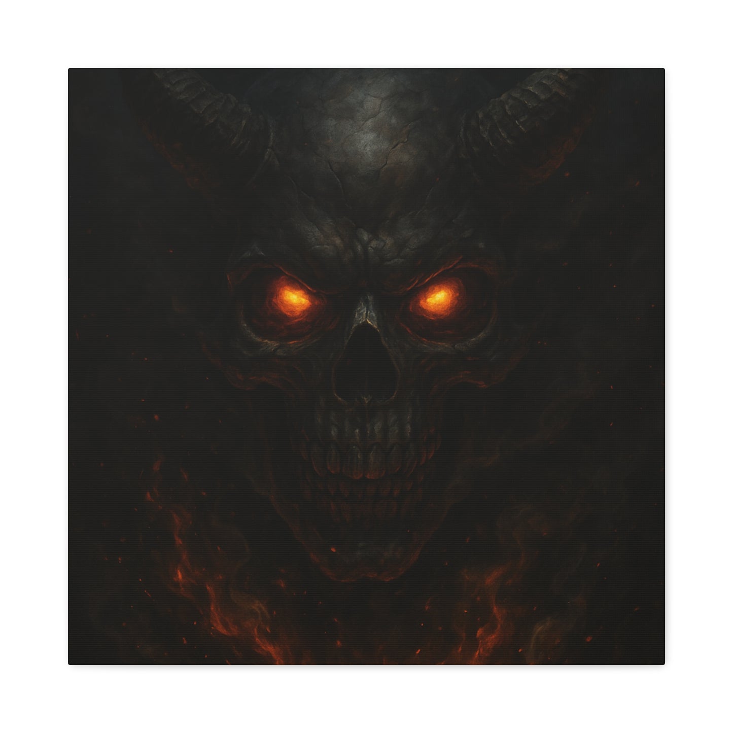 Dark Fantasy Wall Art, Matte Canvas with Fiery Skull Design, Demon Home Decor, Gothic Wall Decor, Unique Gift for Halloween, Edgy [...]