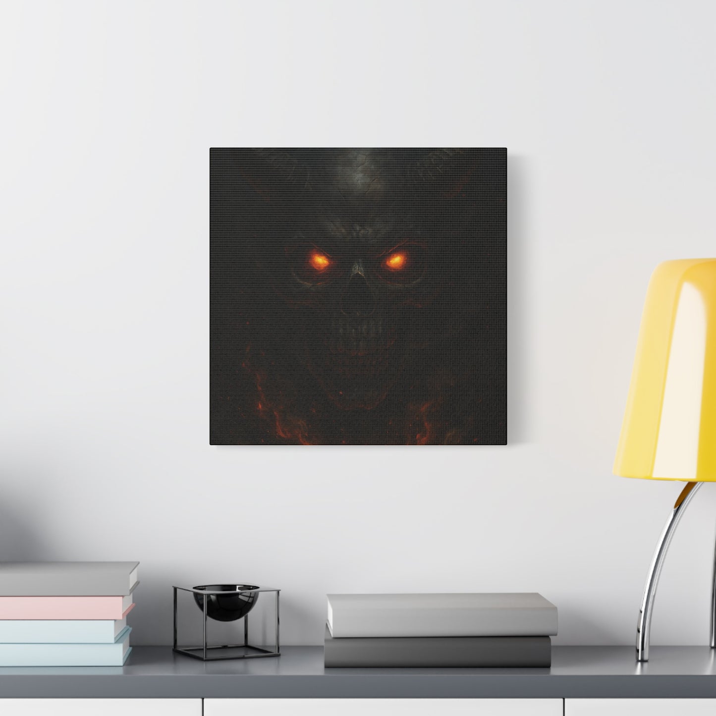 Dark Fantasy Wall Art, Matte Canvas with Fiery Skull Design, Demon Home Decor, Gothic Wall Decor, Unique Gift for Halloween, Edgy [...]