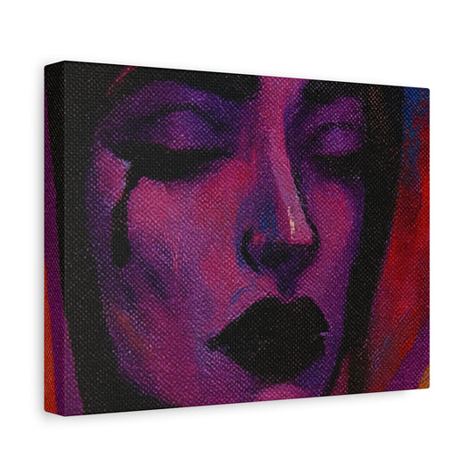 Artistic Stretched Canvas Wall Art, Colorful Abstract Portrait, Home Decor, Gift for Art Lovers, Unique Wall Decor