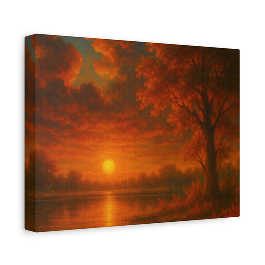 Serene Sunset Canvas Wall Art, Nature Decor, Home Aesthetic, Gift for Art Lovers, Inspiring Wall Hanging, Living Room Decoration