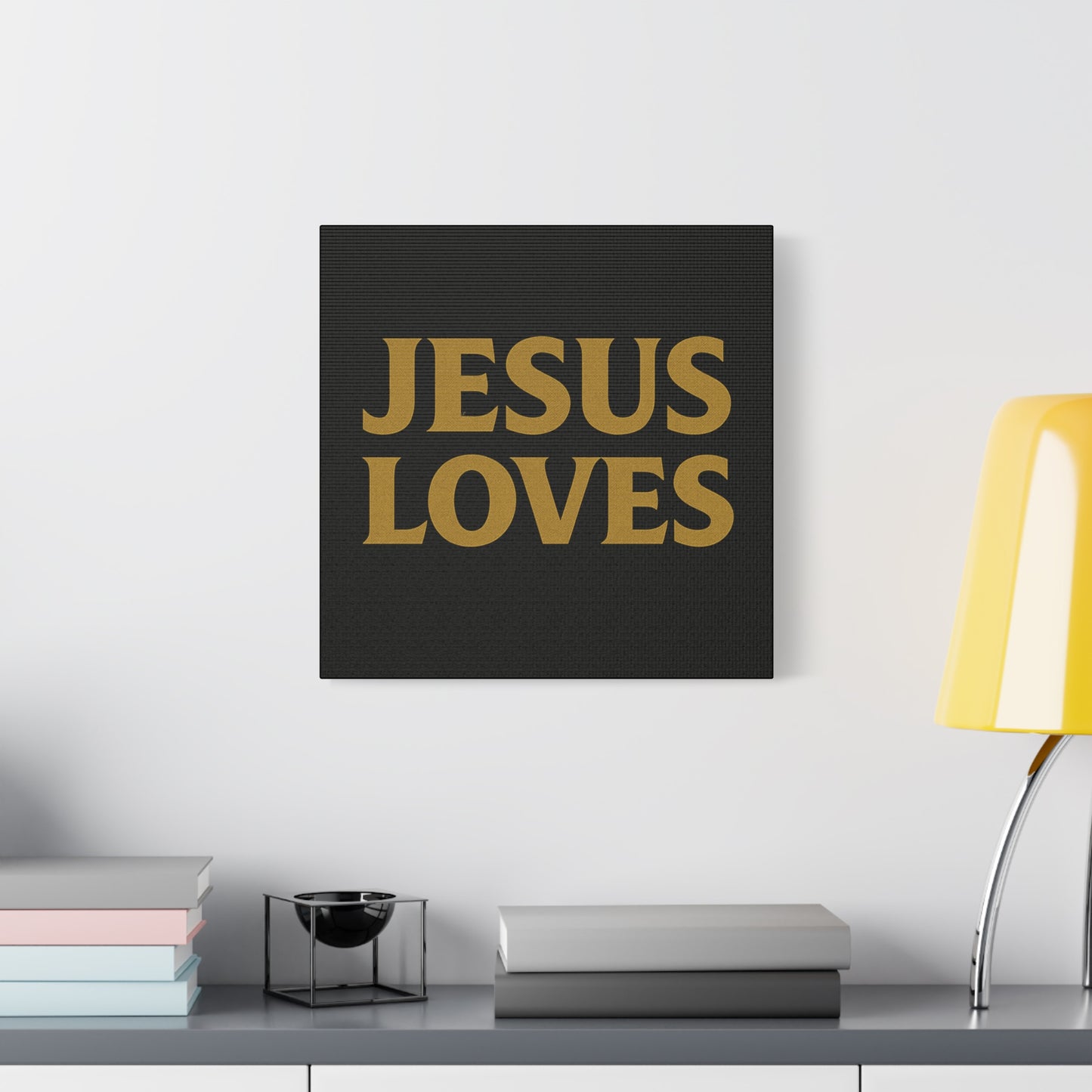 Jesus Loves Canvas Wall Art, Inspirational Home Decor, Faith-Based Gift for Christians, Religious Wall Decor