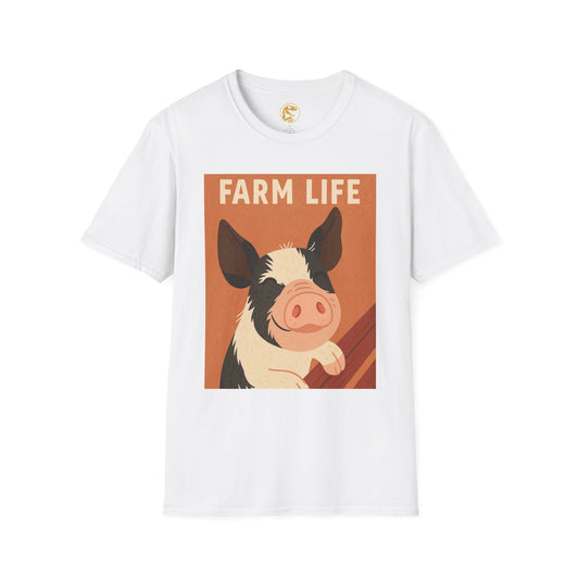 Farm Life pig Unisex Soft style T-Shirt, Casual Farm Tee, Cute Pig Graphic Shirt, Animal Lover Gift, Farm house Apparel