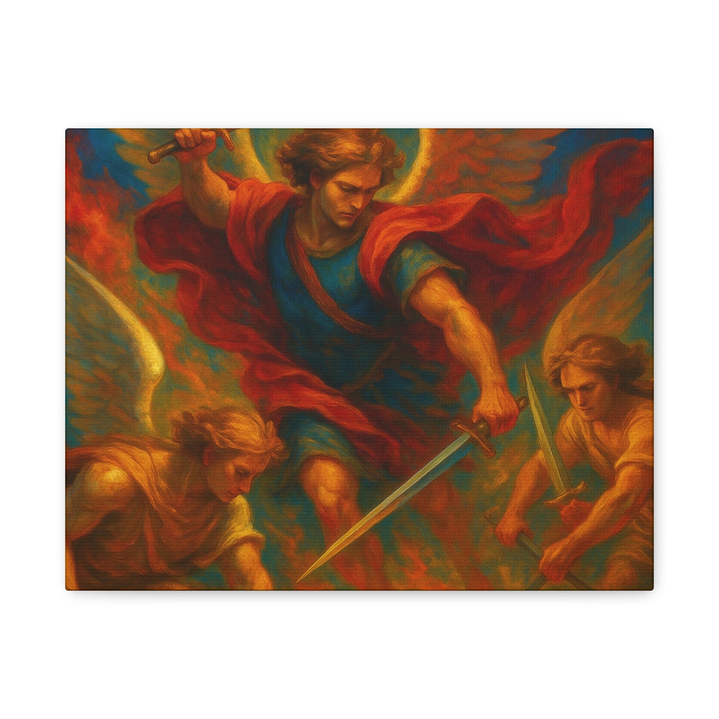 Divine Art Canvas, St Michael Wall Decor, Spiritual Home Decor, Inspirational Gift, Saint Art Print, Religious Wall Art