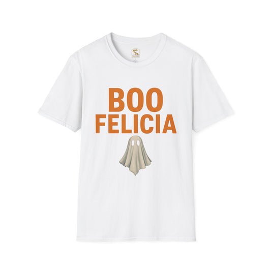 Boo Felicia Halloween T-Shirt, Funny Ghost Tee, Unisex Softstyle Shirt, Spooky Season Apparel, Halloween Party Outfit, Fall Fashion Tops