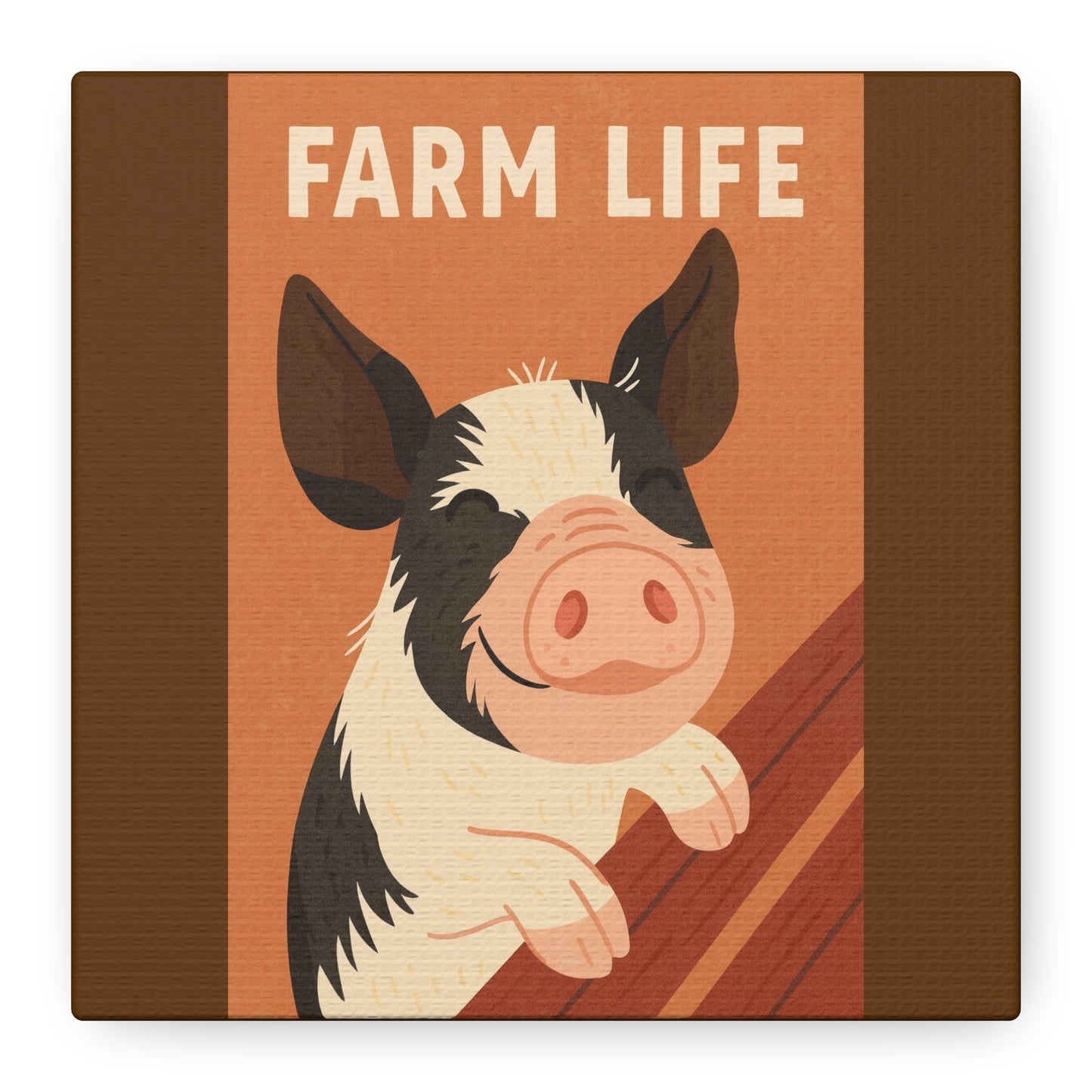 Farm Life Canvas Wall Art, Farm house Decor, Pig Print, Rustic Home Decoration, Gift for Animal Lovers, Farm Themed Art