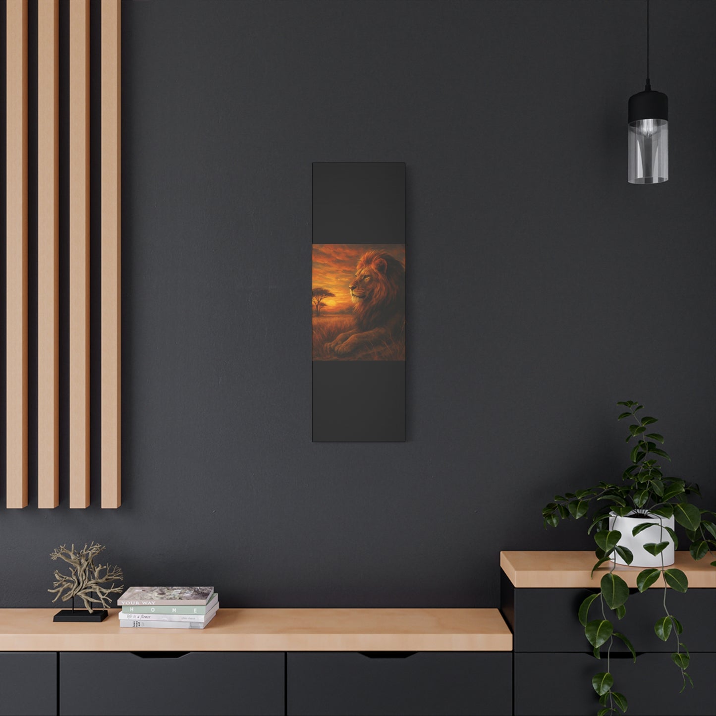 King of the Savanna - Lion Sunset Canvas