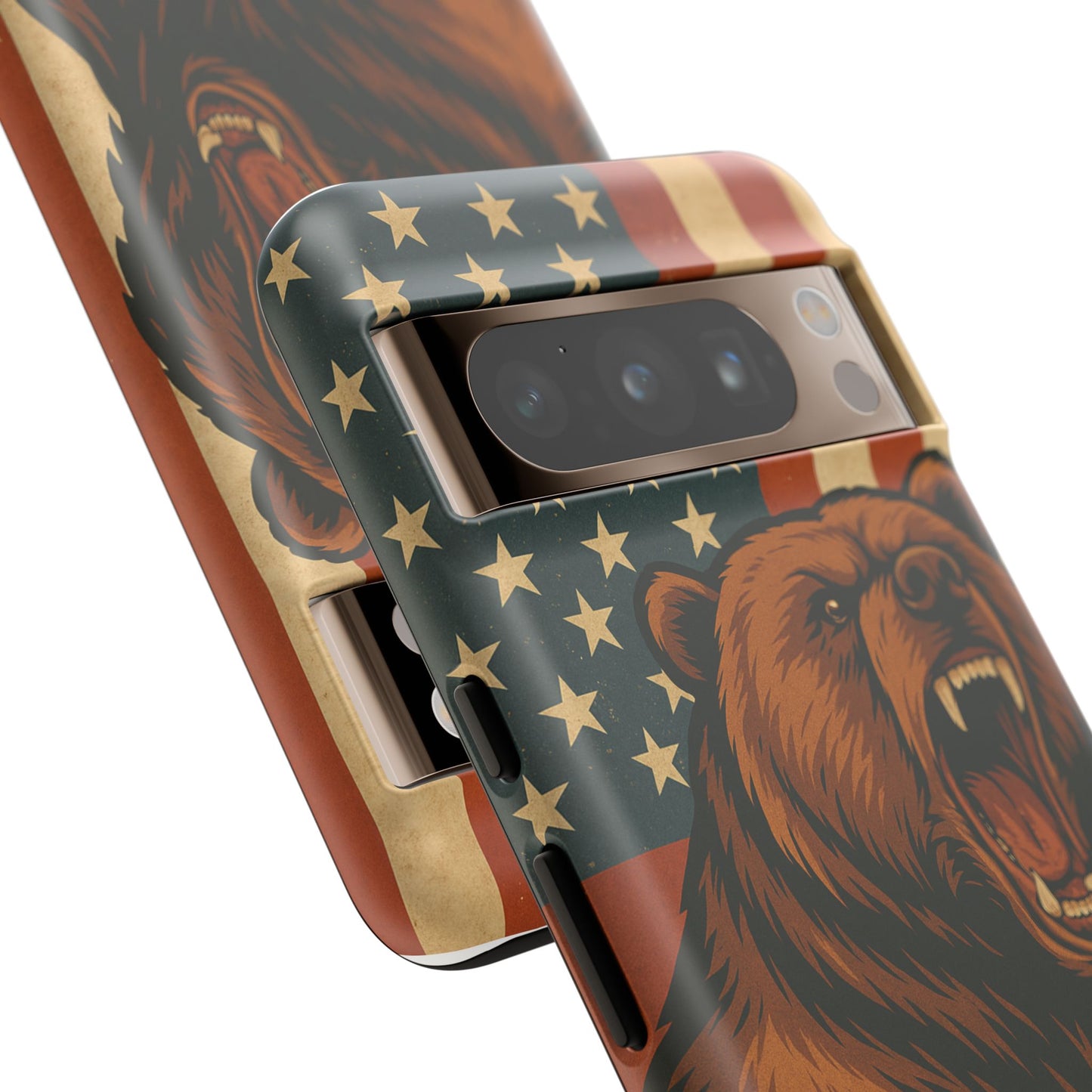 Tough Cases - Patriotic Bear Phone Case, Custom Phone Cover, Strong Protective Case, USA Flag Design, Gift for Outdoors Lovers