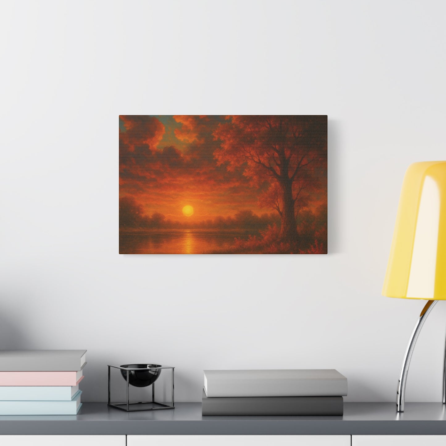 Serene Sunset Canvas Wall Art, Nature Decor, Home Aesthetic, Gift for Art Lovers, Inspiring Wall Hanging, Living Room Decoration