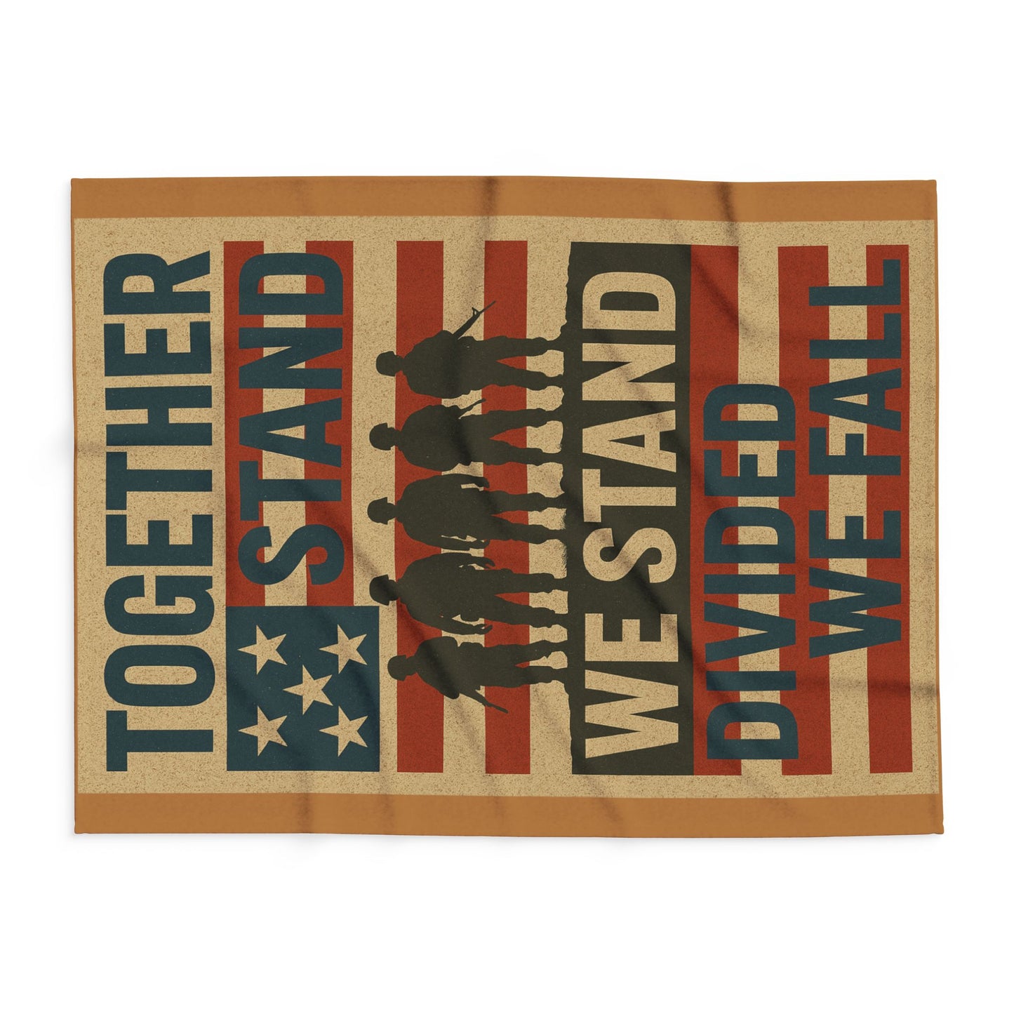 Patriotic Fleece Blanket - Together We Stand, Ideal for Veterans Day, Home Decor, Cozy Gift, American Flag Design