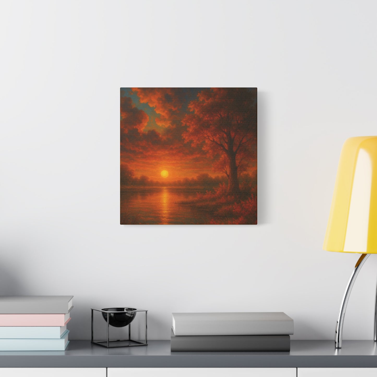 Serene Sunset Canvas Wall Art, Nature Decor, Home Aesthetic, Gift for Art Lovers, Inspiring Wall Hanging, Living Room Decoration