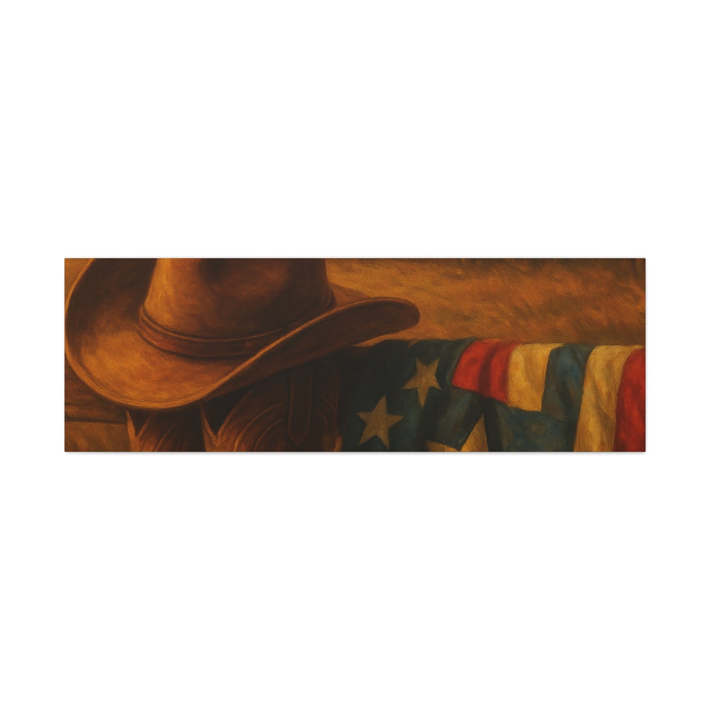 Rustic Canvas Art Print, Western Decor, Cowboy Hat and Boots, Americana Wall Art, Perfect Gift for Country Lovers