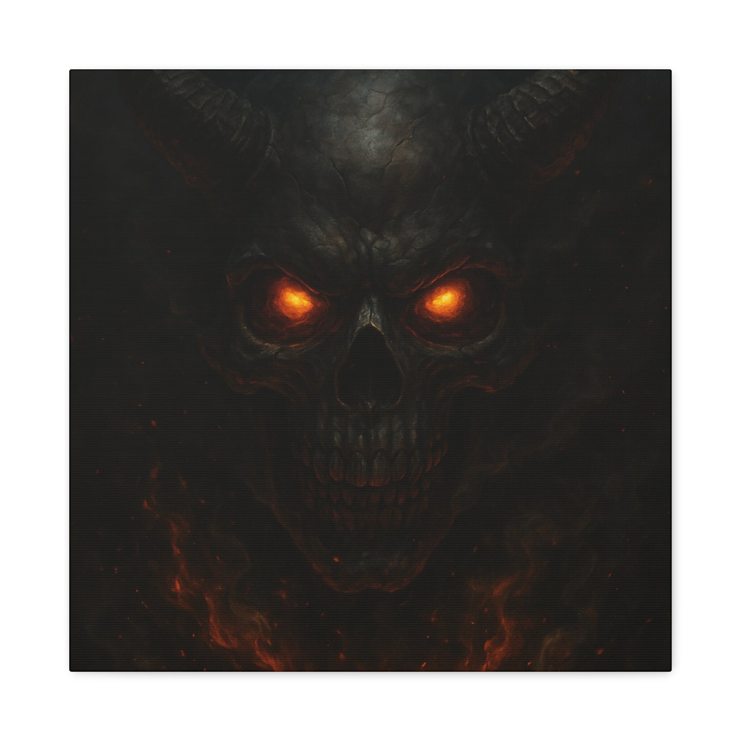 Dark Fantasy Wall Art, Matte Canvas with Fiery Skull Design, Demon Home Decor, Gothic Wall Decor, Unique Gift for Halloween, Edgy [...]