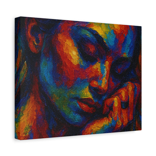 Colorful Abstract Portrait Canvas Wall Art, Home Décor, Gift for Art Lovers, Gallery Wrapped Designer Print, Vibrant Bedroom Decor, [...]