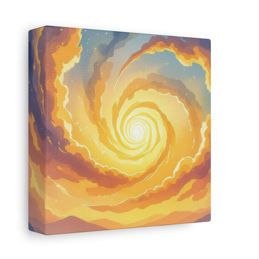 Spiral Sunrise Canvas Art, Abstract Wall Decor, Colorful Home Accent, Gift for Nature Lovers, Vibrant Artwork for Any Room