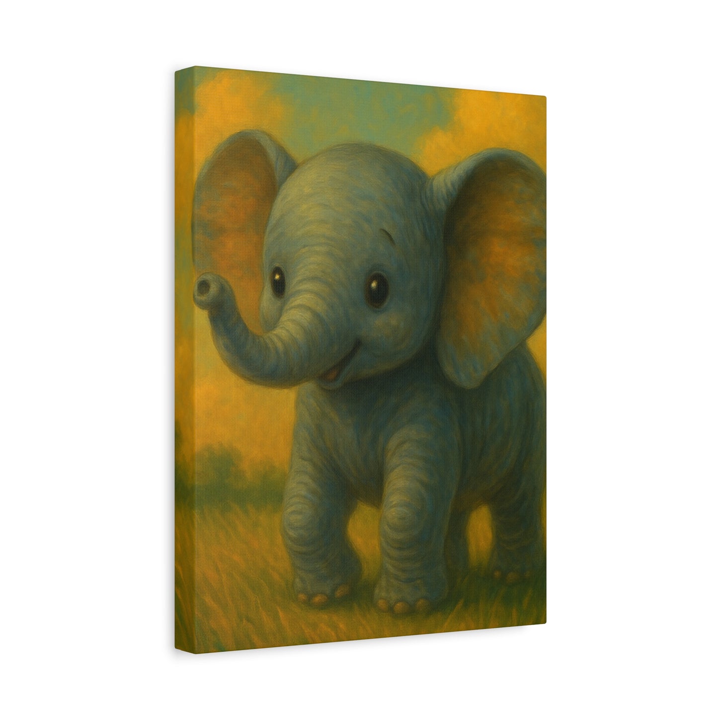 Elephant Canvas Art Print, Cute Nursery Wall Decor, Kids Room Art, Baby Shower Gift, Animal Lover Gift