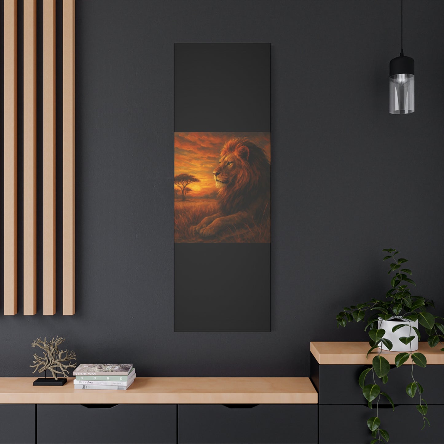 King of the Savanna - Lion Sunset Canvas