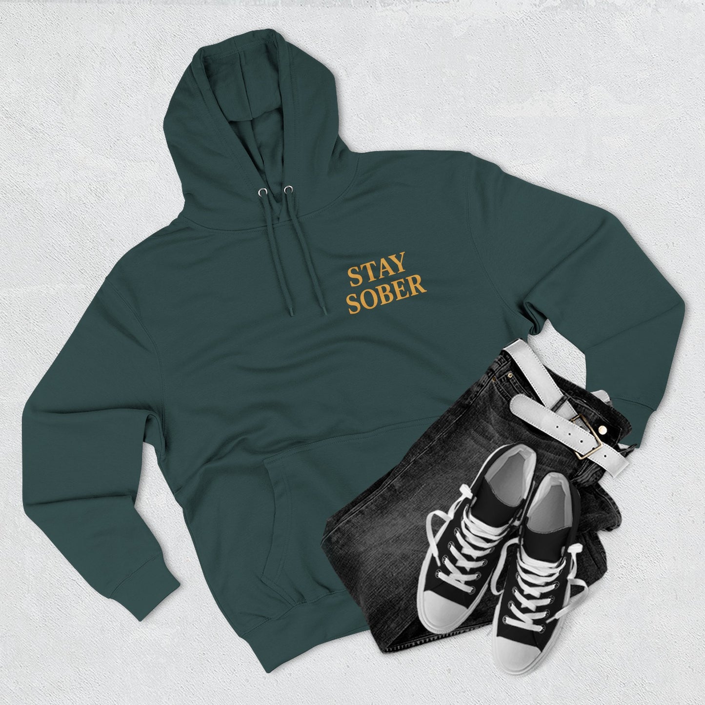 Samurai hoodie- Stay Sober, Defend Peace | Cozy Sweatshirt for Wellness, Gratitude Gifts, Motivation, Mindfulness