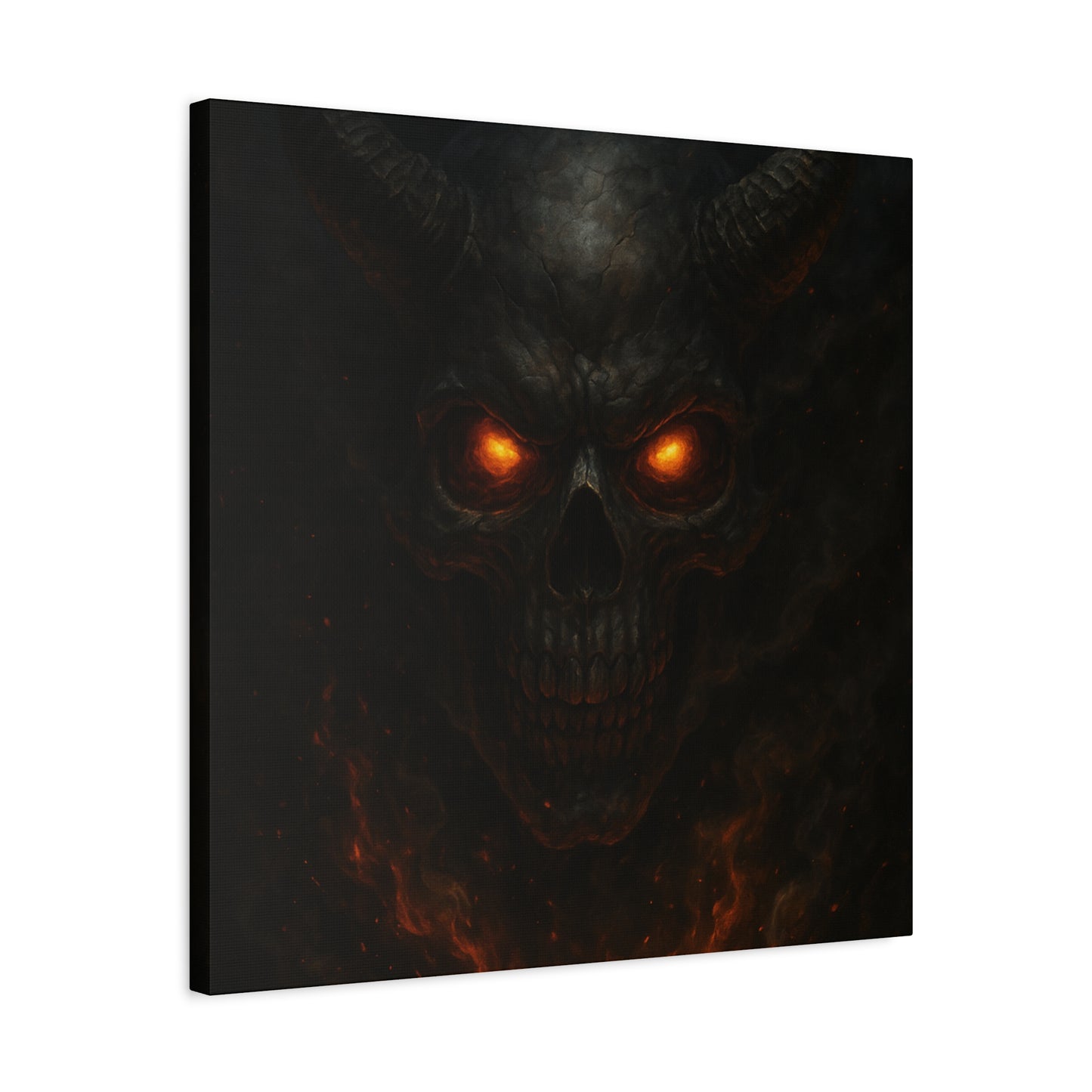 Dark Fantasy Wall Art, Matte Canvas with Fiery Skull Design, Demon Home Decor, Gothic Wall Decor, Unique Gift for Halloween, Edgy [...]