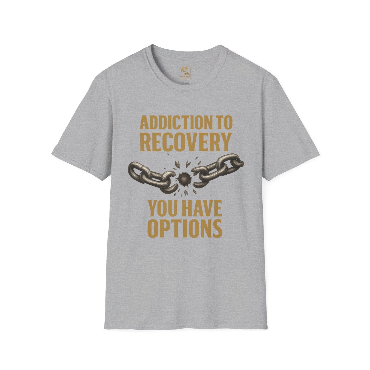 Recovery Awareness T-Shirt - Addiction to Recovery Quote, Unisex Softstyle Tee for Support, Mental Health, Gift for Friends