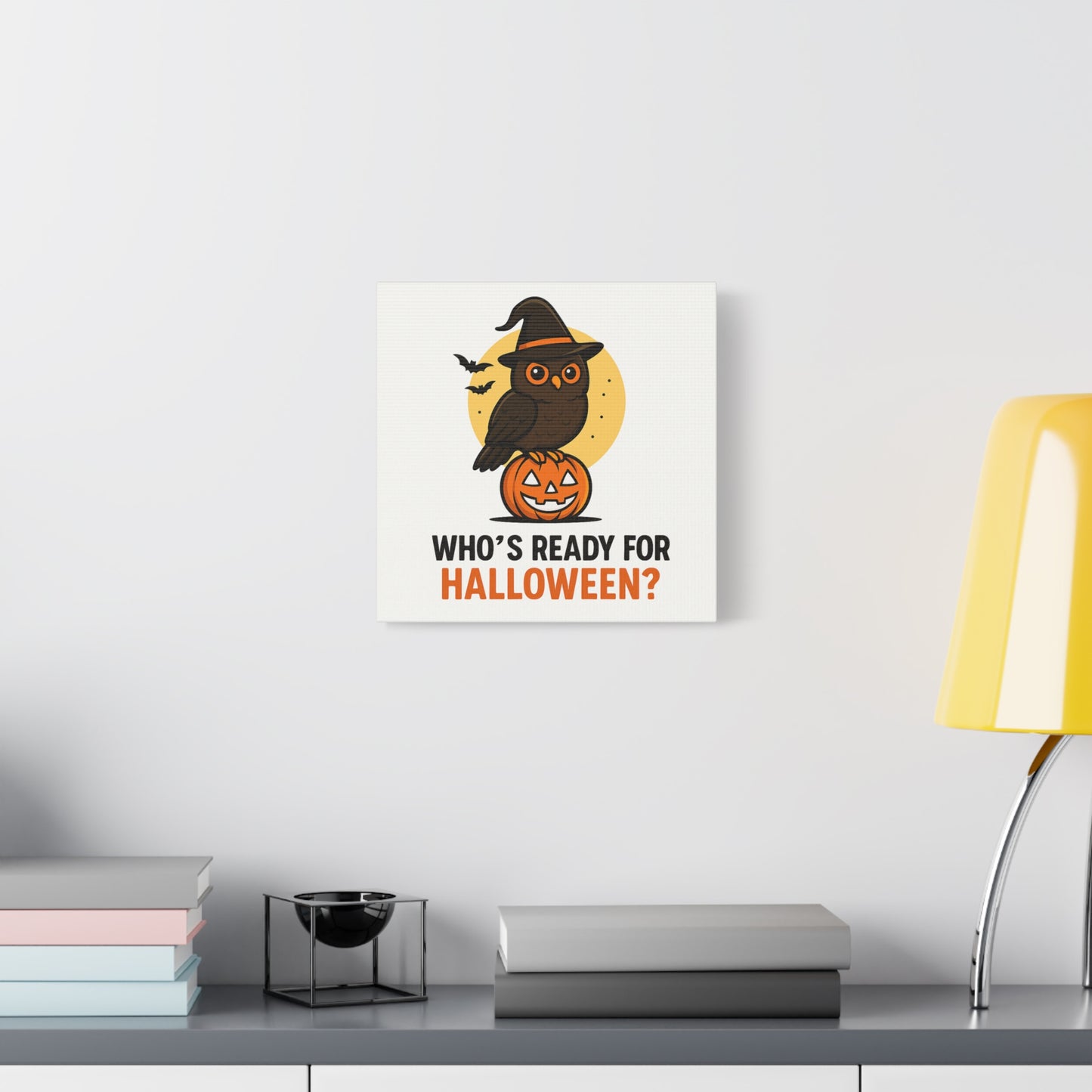 Halloween Owl Canvas Wall Art, Spooky Decor, Fall Home Decor, Holiday Wall Decor, Gift for Halloween Lovers