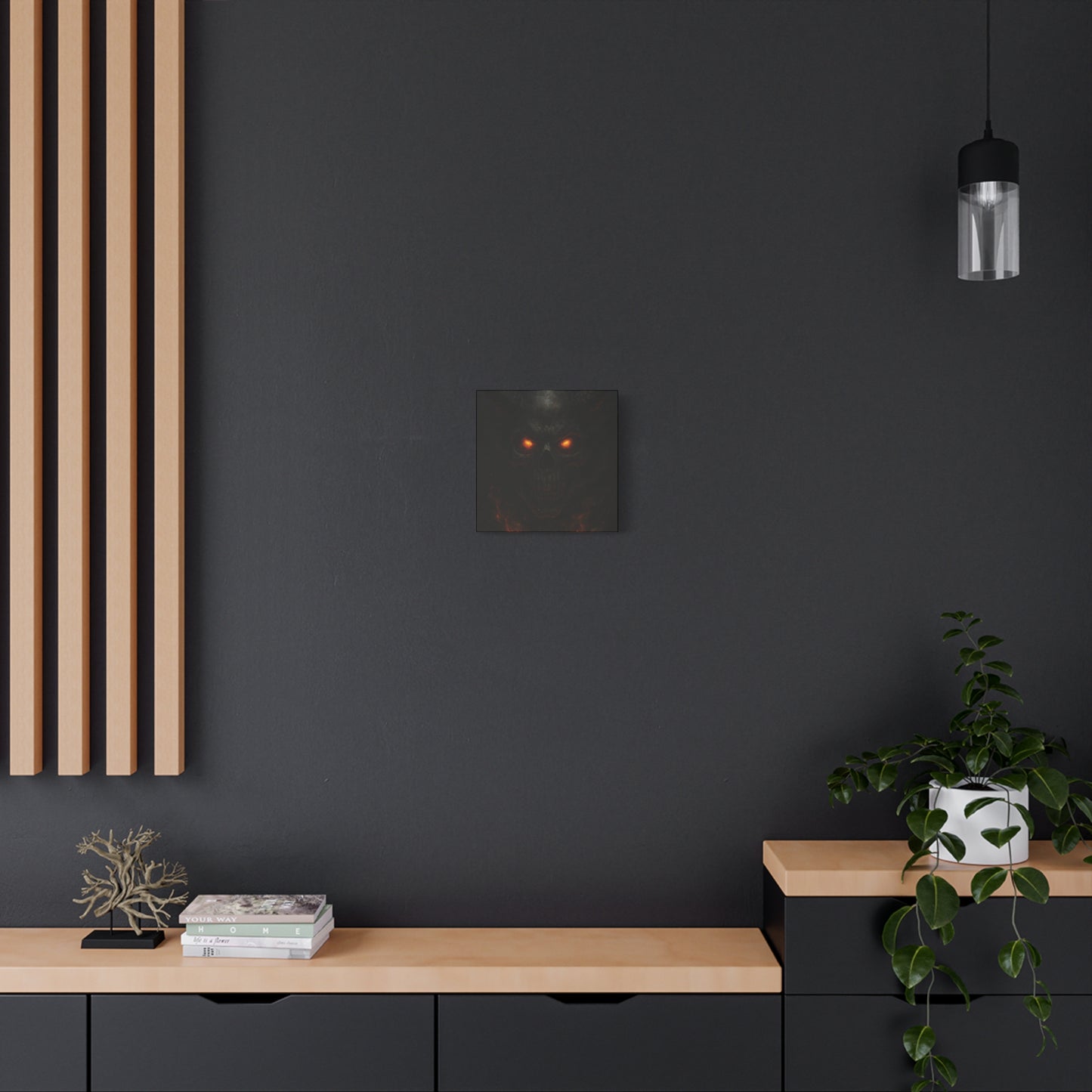 Dark Fantasy Wall Art, Matte Canvas with Fiery Skull Design, Demon Home Decor, Gothic Wall Decor, Unique Gift for Halloween, Edgy [...]