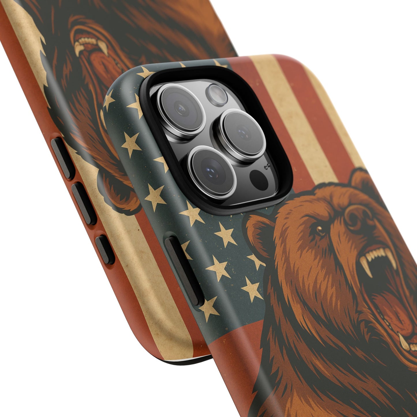 Tough Cases - Patriotic Bear Phone Case, Custom Phone Cover, Strong Protective Case, USA Flag Design, Gift for Outdoors Lovers