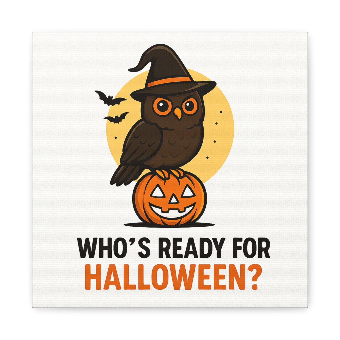 Halloween Owl Canvas Wall Art, Spooky Decor, Fall Home Decor, Holiday Wall Decor, Gift for Halloween Lovers