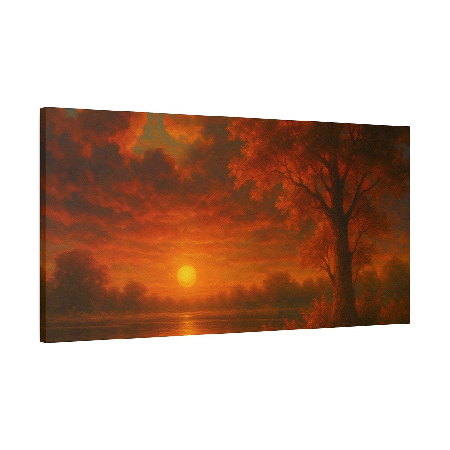 Serene Sunset Canvas Wall Art, Nature Decor, Home Aesthetic, Gift for Art Lovers, Inspiring Wall Hanging, Living Room Decoration