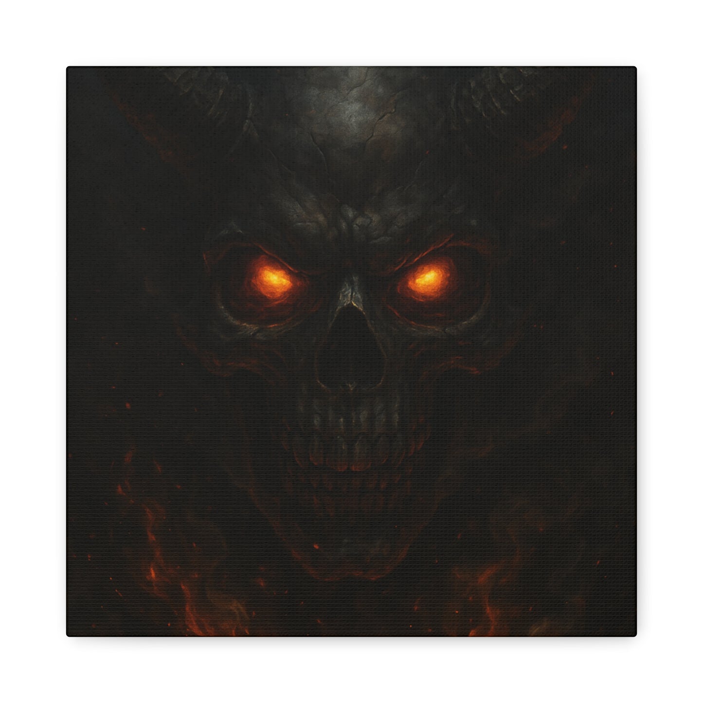 Dark Fantasy Wall Art, Matte Canvas with Fiery Skull Design, Demon Home Decor, Gothic Wall Decor, Unique Gift for Halloween, Edgy [...]