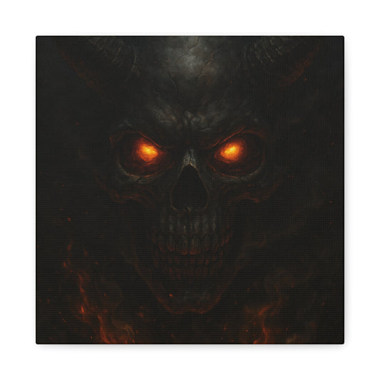 Dark Fantasy Wall Art, Matte Canvas with Fiery Skull Design, Demon Home Decor, Gothic Wall Decor, Unique Gift for Halloween, Edgy [...]