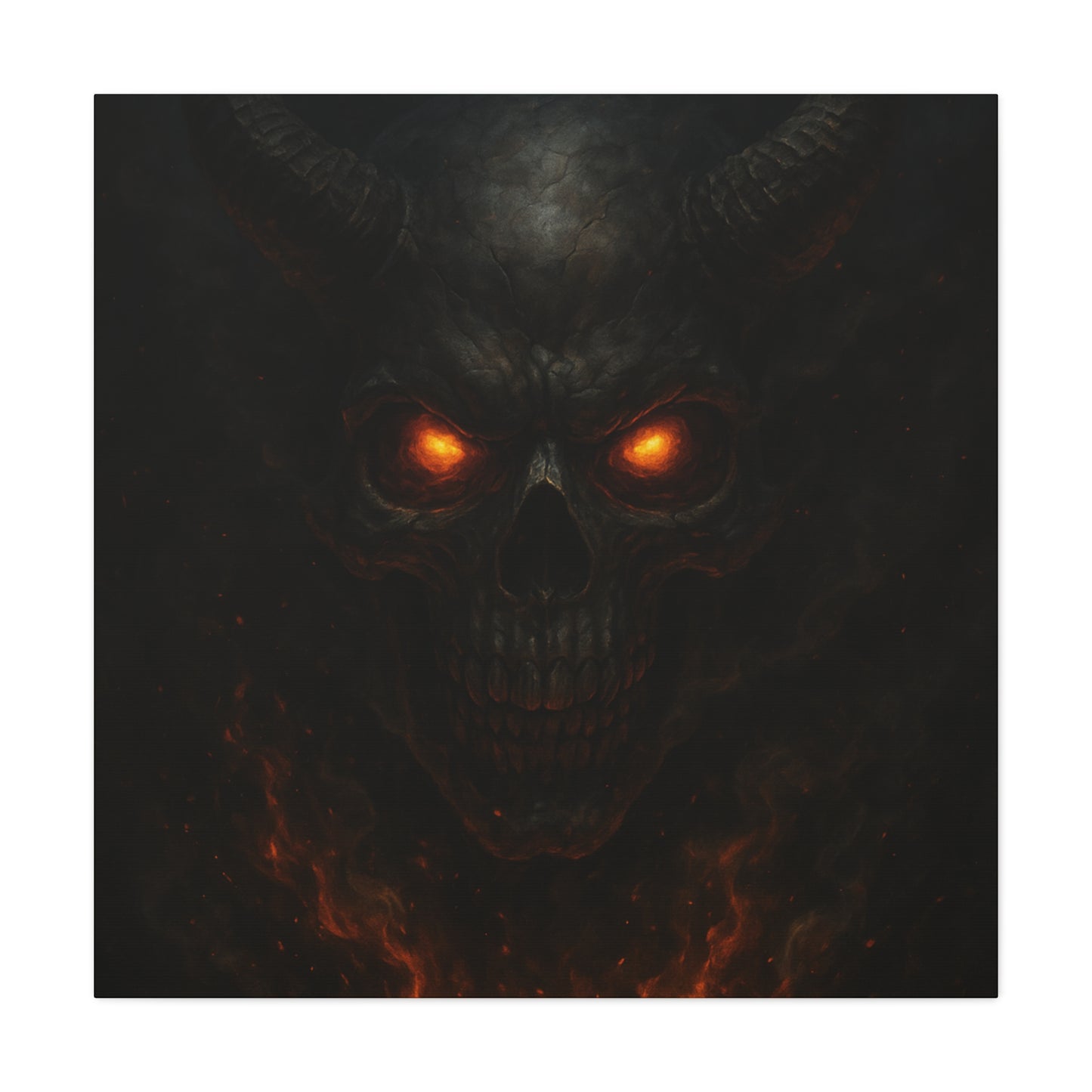Dark Fantasy Wall Art, Matte Canvas with Fiery Skull Design, Demon Home Decor, Gothic Wall Decor, Unique Gift for Halloween, Edgy [...]