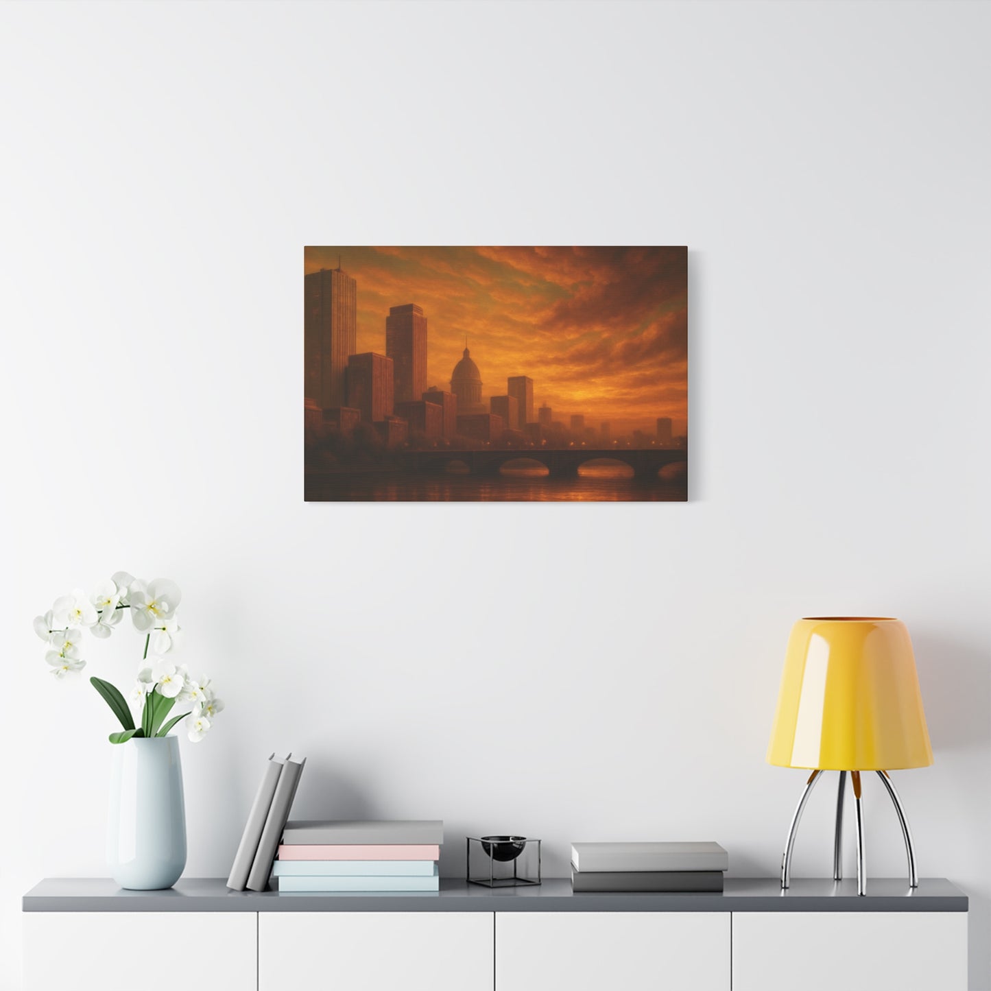 Sunset Cityscape Wall Art, Canvas Print, Home Decor, Urban Landscape, Unique Gift, Modern Art, Interior Design
