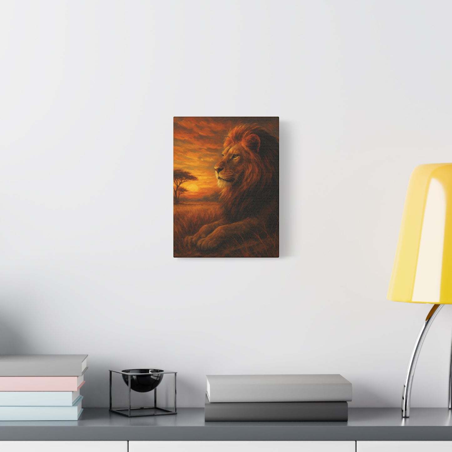 King of the Savanna - Lion Sunset Canvas