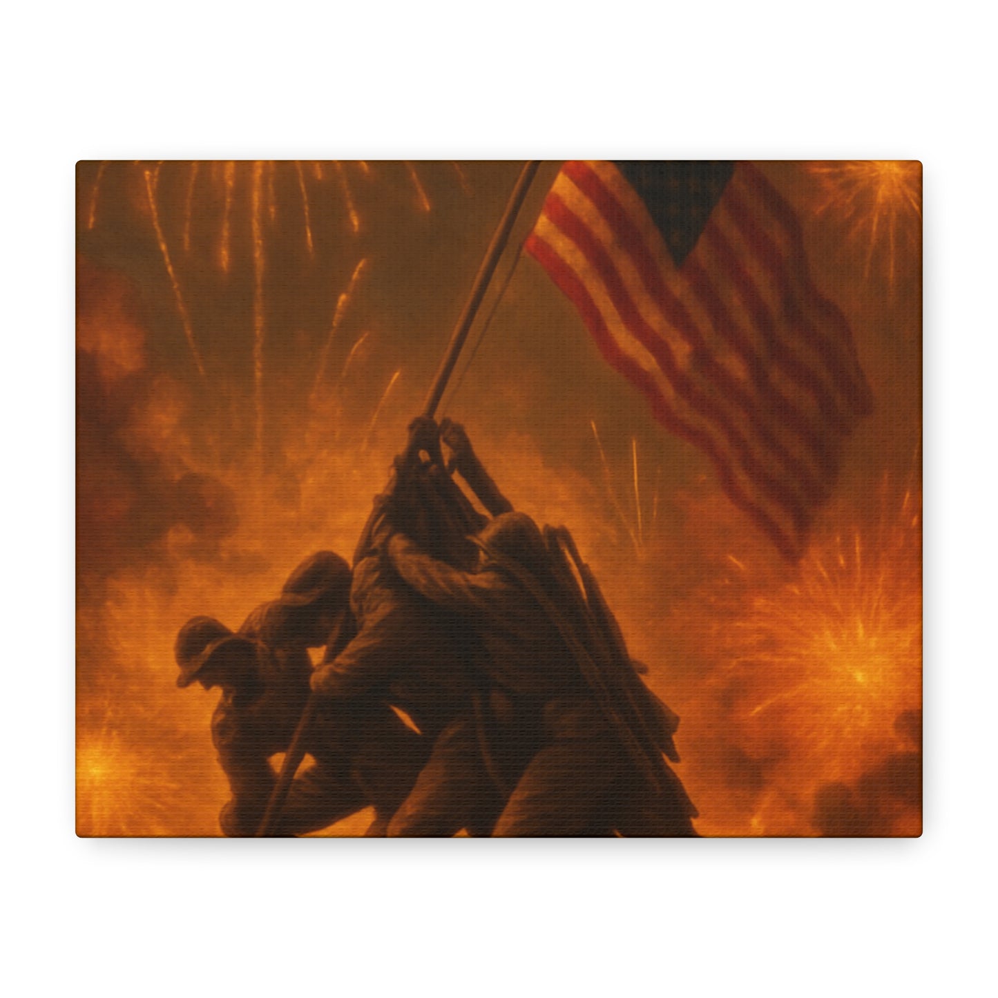 Patriotic Matte Canvas Wall Art, Military Tribute Decor, Independence Day Decoration, Veteran's Day Gift, Home Gallery Display